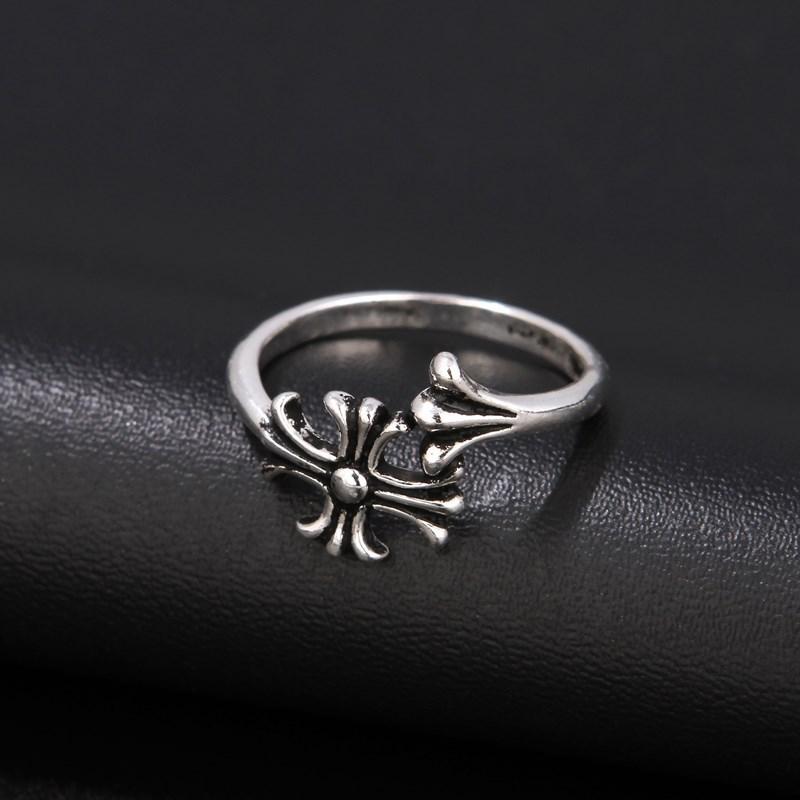 Vintage Silver Big East Gate Cross Ring Female Croix Punk Trend Men'S And Women'S Open Index Finger Ring