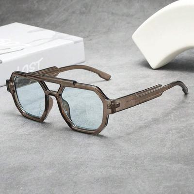 Occhiali da Sole Quadrati Vintage con Doppio Ponte Donna Moda Lusso Marca Designer Occhiali da Sole Uomo Uv400