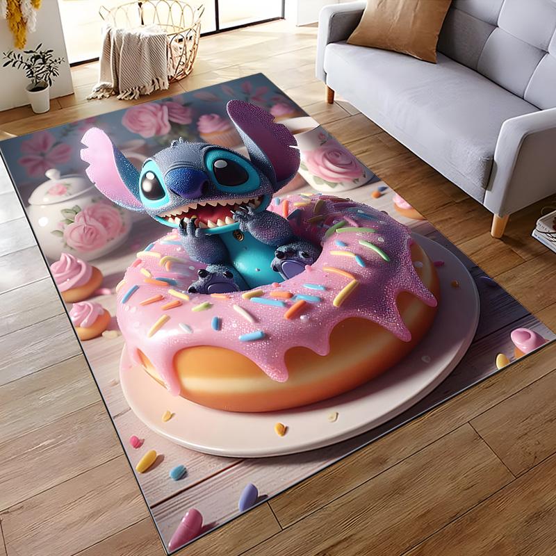 Runner Rug Stitch Sitting in Giant Pink Glazed Donut Sweet Art Decor
