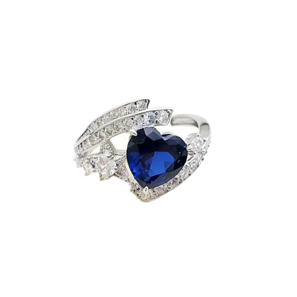 Fashion Jewelry Emerald Love Heart Ring, Fashion Niche Heart 8 * 8mm Ring