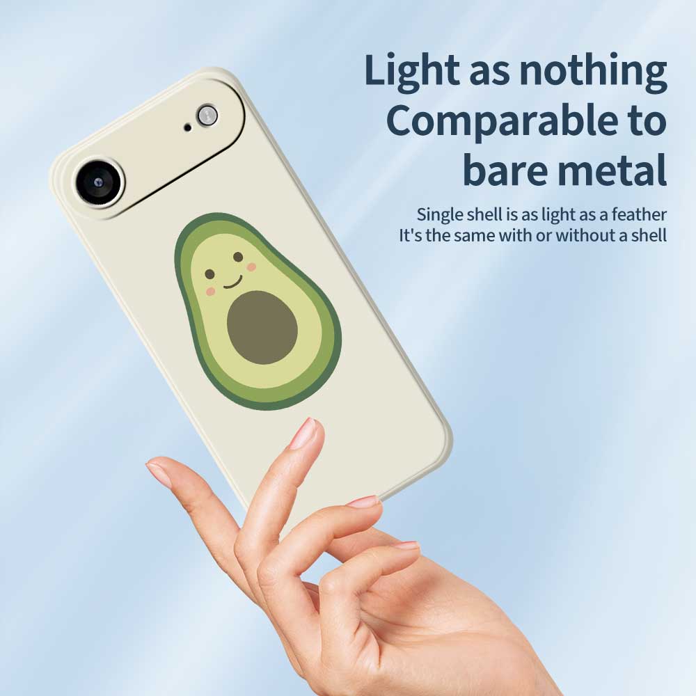 For iPhone 17 Air Case Cute Avocado Pattern Printing Straight Edge TPU Phone Back Cover