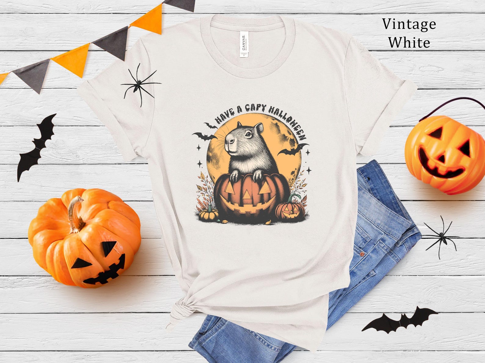 Capybara Halloween T-Shirt | Pumpkin Jack O Lantern Tee S