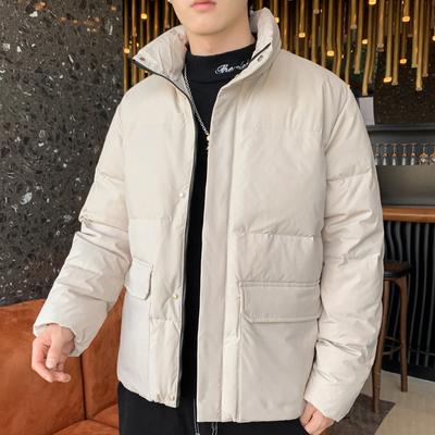 Jaqueta casual 90 duck down branca masculina, jaqueta de inverno para jovens, tendência de Hong Kong, quente e fria, gola alta, roupas masculinas
