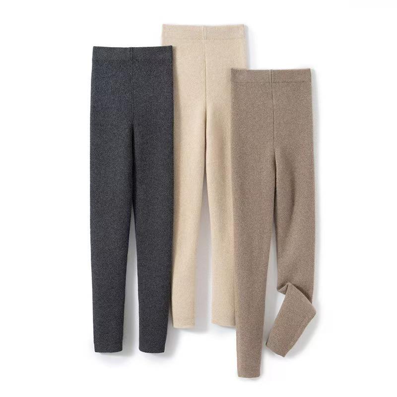 Leggings Donna 100% Puro Cashmere - Autunno/Inverno, Senza Cuciture, Caldi, Lavorati a Maglia, Versatili