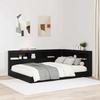 Storage Headboard Black Oak Effect 160 cm Wood Based Material