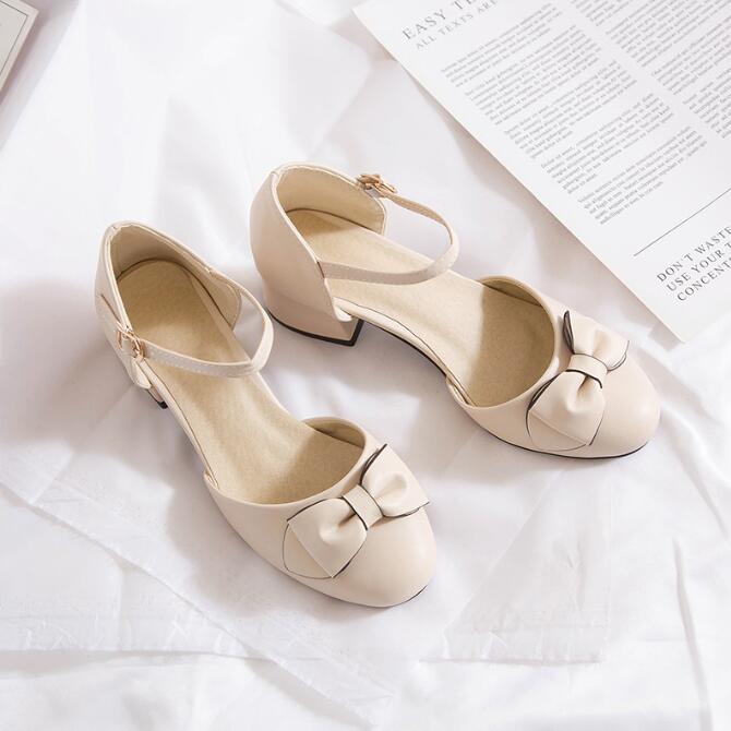 

Spring and Autumn Summer Girls Sandals Children Princess High Heel Shoes With Bows For Kid Sandals High-heeled Shoes 34