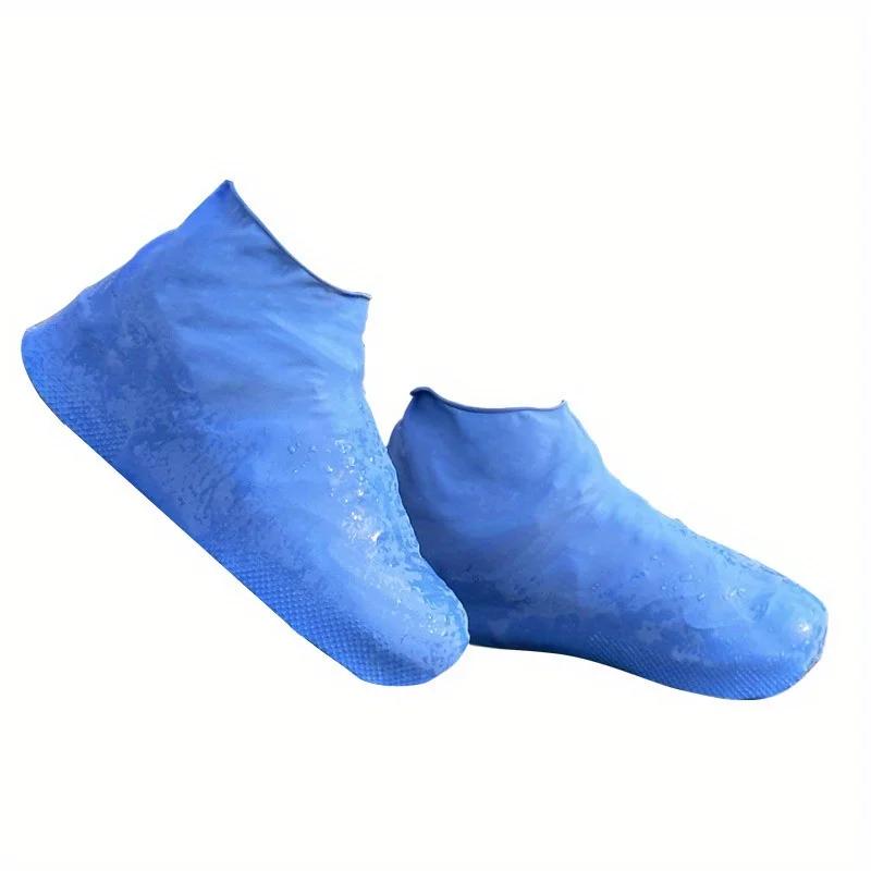 1pair Waterproof Silicone Rain Boot Covers - Reusable, Non-Slip Overshoes for Outdoor Use On Rainy Days