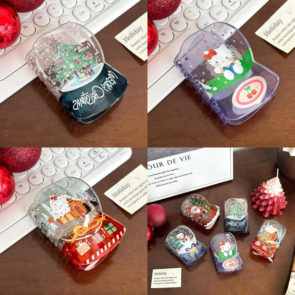 Fun And Festive Acrylic Hair Clips Featuring Cute Christmas Characters For Women