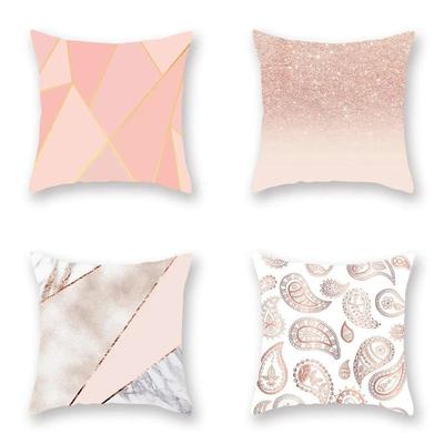 Home Decor Rose Gold Geometric & Paisley Pattern Pillows Pattern Cushion Cover Suitable for Sofa Bedroom Car Pillow Cover