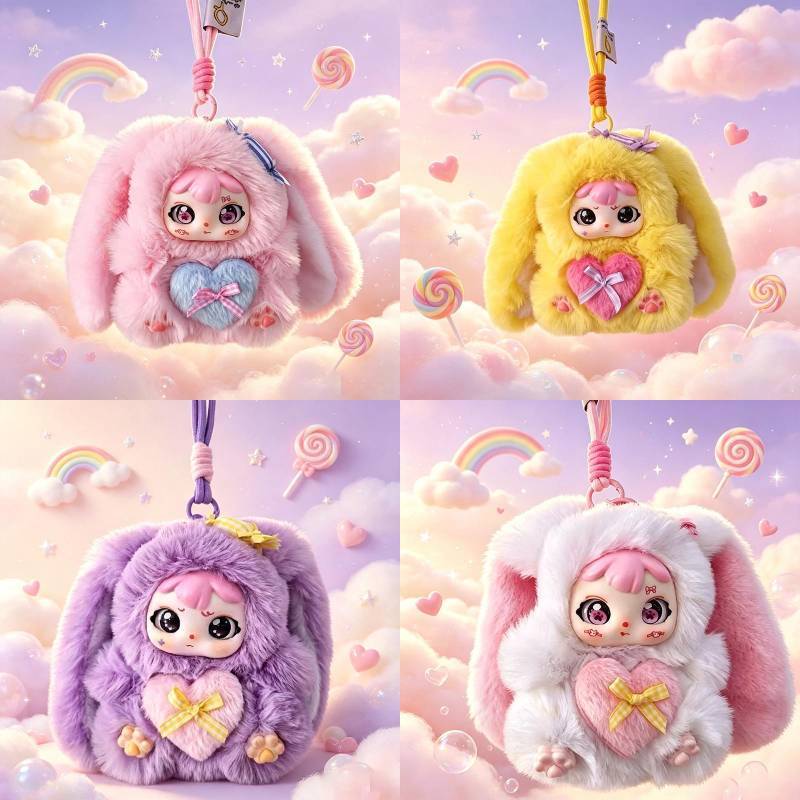 Plush Toy Sweetheart Bunny Bag Charm With Soft Polyester For Girls And Boys