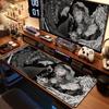 Dark Gothic Ultra-Large Non-Slip Gaming Desk Mat - Black Angel Design