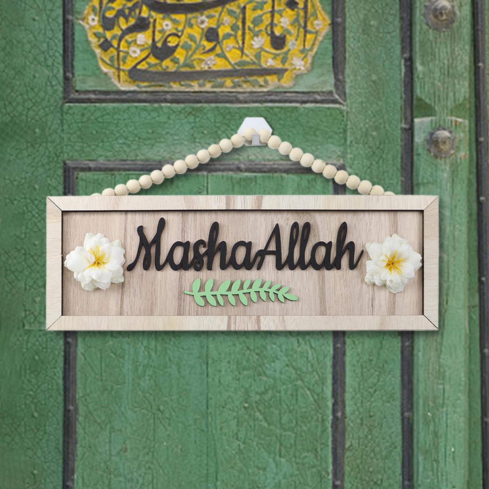 

Ramadan Mubarak Hanging Sign Wooden Decoration for Home Style A