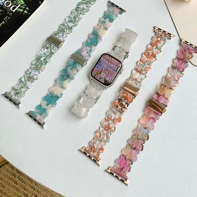 Modny żywiczny pasek motylkowy do paska do Apple Watch Ultra 49mm 38 mm 40mm 41mm 42mm 44mm 45mm do serii iwatch 7 8 SE 6 5 pasek do zegarka