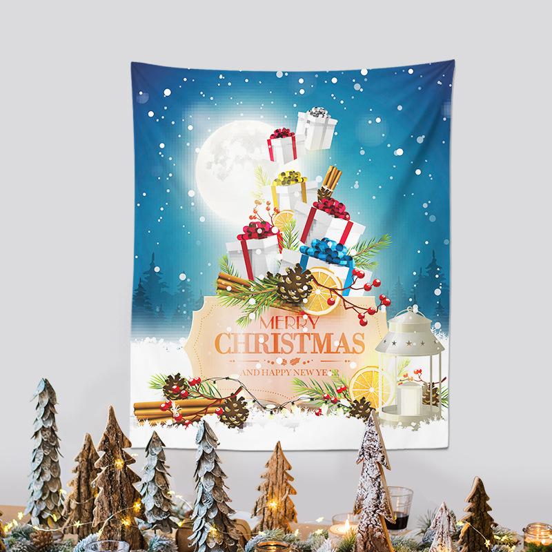 Christmas Tapestry Cross-border New Christmas Party Hanging Cloth Santa Claus Background Fabric