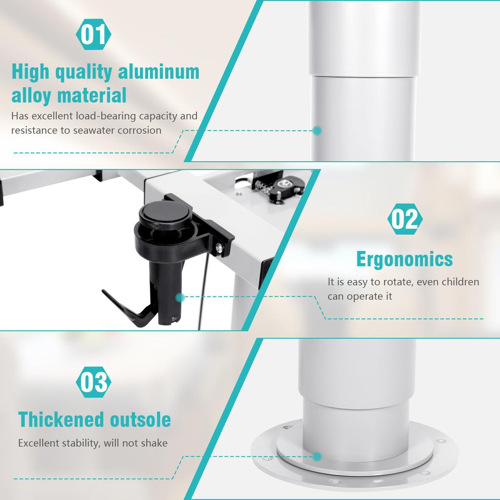 Adjustable RV Table Pedestal Stand Leg with Gas Lift Pneumatic Table Leg Base Mount for RV Marine Boat Yacht up to 100 Lbs