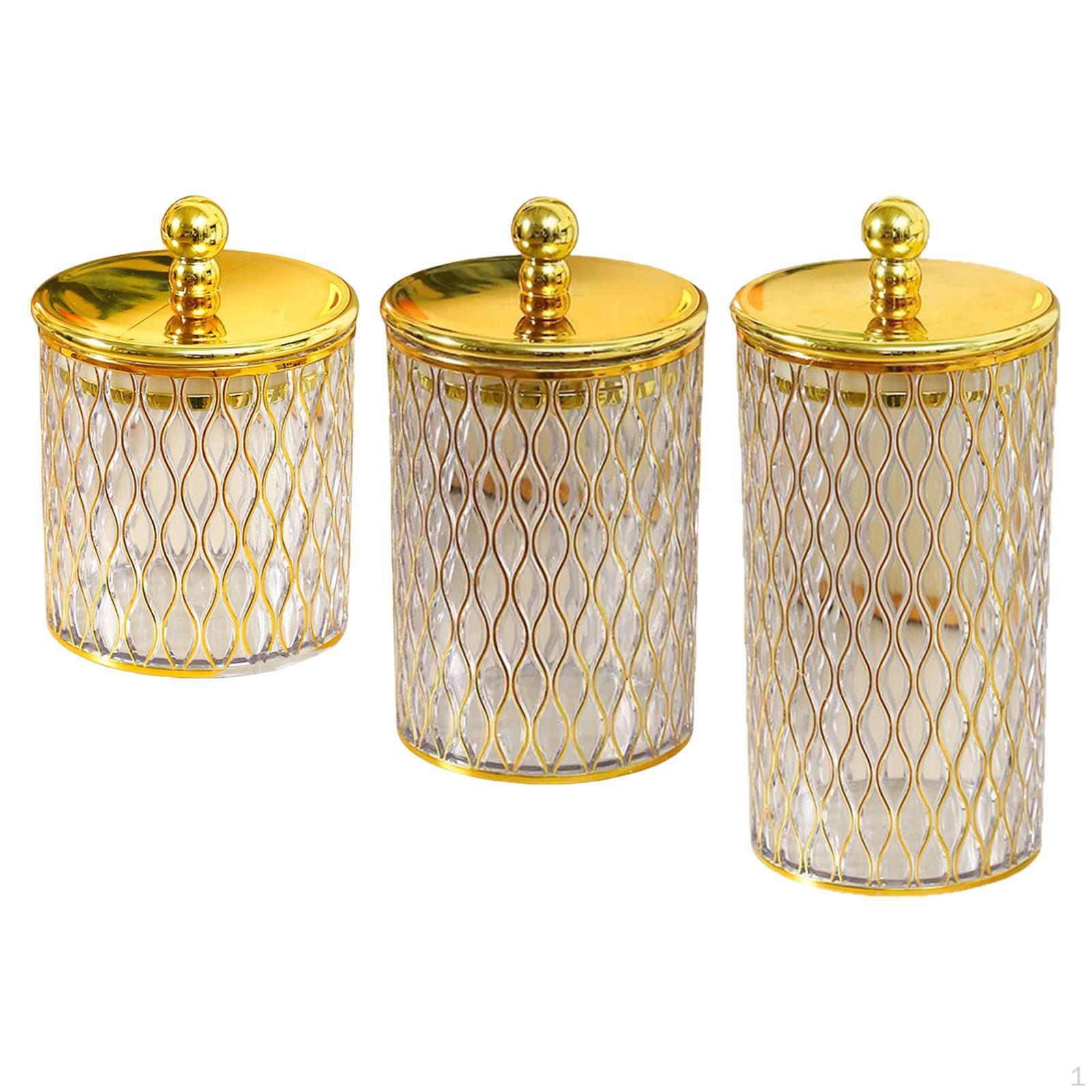 3x Storage Jar with Lid Candy Practical Compact Food Container Tea for Cookies Nuts