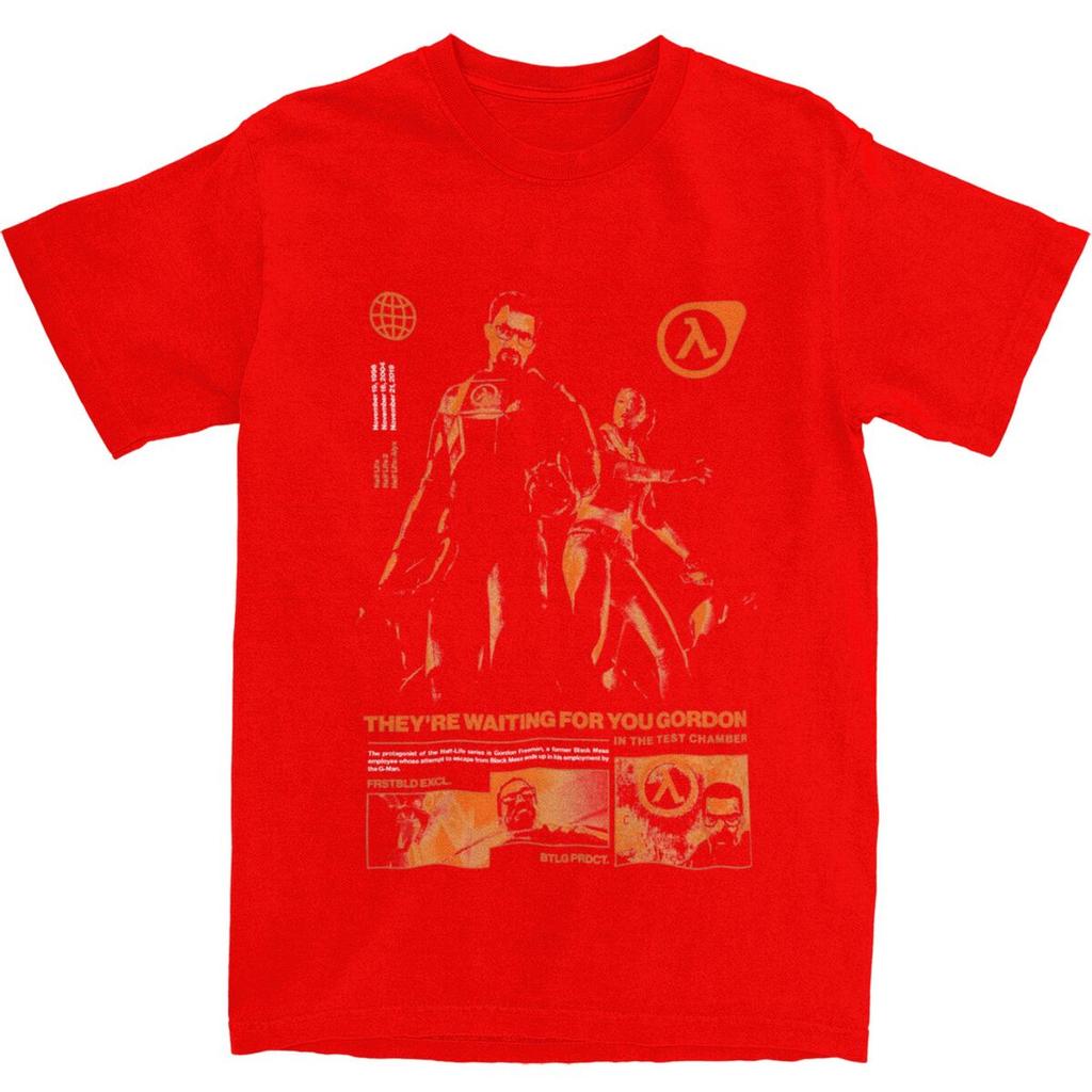 Übergroßes T-Shirt Videospiele HALFS LIFES V4 Baumwoll-T-Shirts Trendiges T-Shirt für Männer Sommer Y2K Retro Lockere Kurzarm-Tops