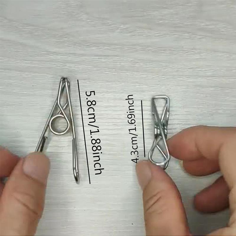 10PCS Stainless Steel Wire Clamp Underwear Socks Food Clothes Drying Sock Clip Hanger Fixing Strong Clip Multifunctional TMZ