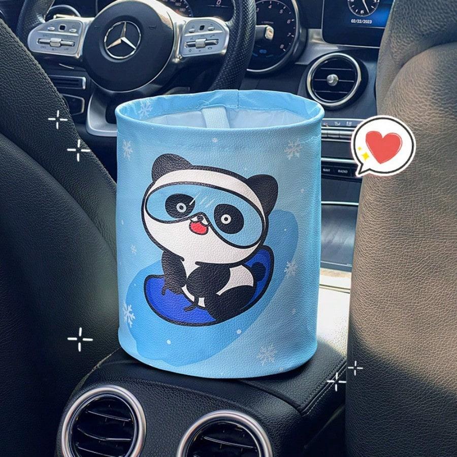 Car Trash Can Foldable Car Storage Box Umbrella Storage Cartoon Car Garbage Bag