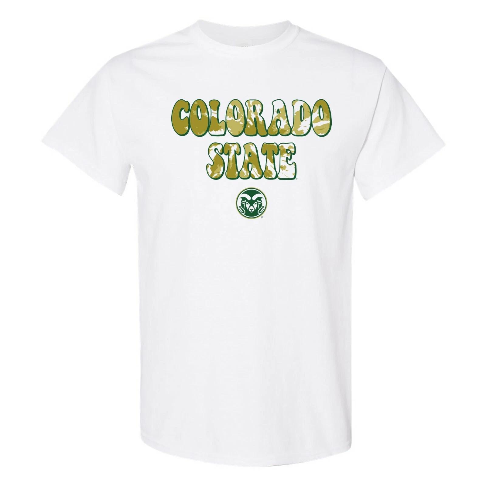 Colorado State Rams Tie Dye Type T-Shirt - White M