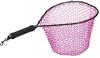 PROX Rubber Landing Net, Short Grip Type 12, Black Frame, Pink Net, PX70412PK (Black Body/Pink Net)