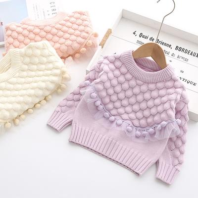 Gruby sweter dziewczęcy Jesienny i zimowy dzianinowy sweter pulower dziecięcy