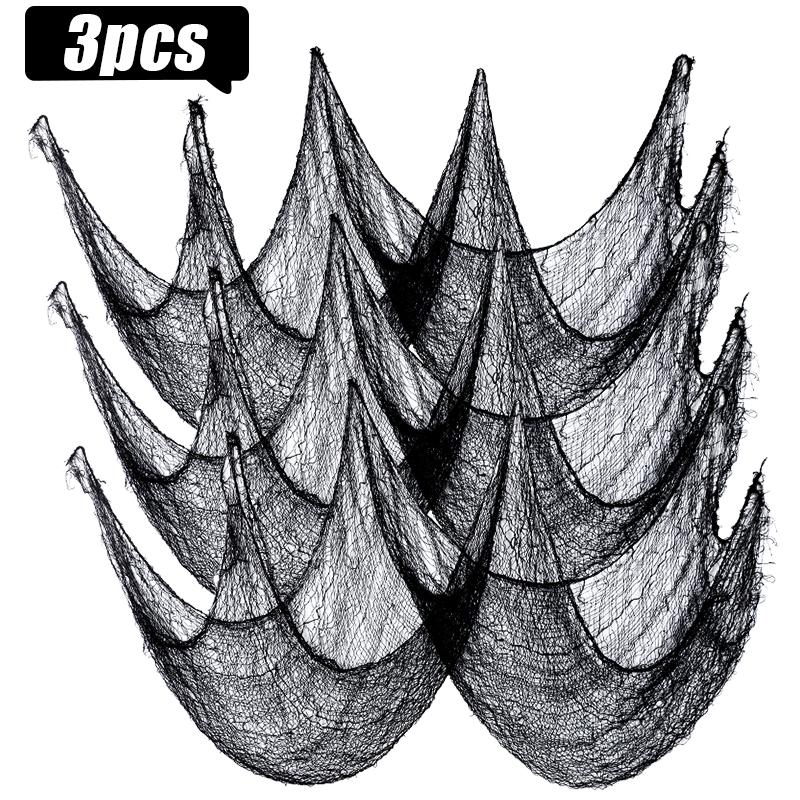 1/5Pcs Halloween Black Gauze Cloth Haunted Houses Horror Props For Halloween Party Home Indoor Outdorr Decoration Scary Fabric