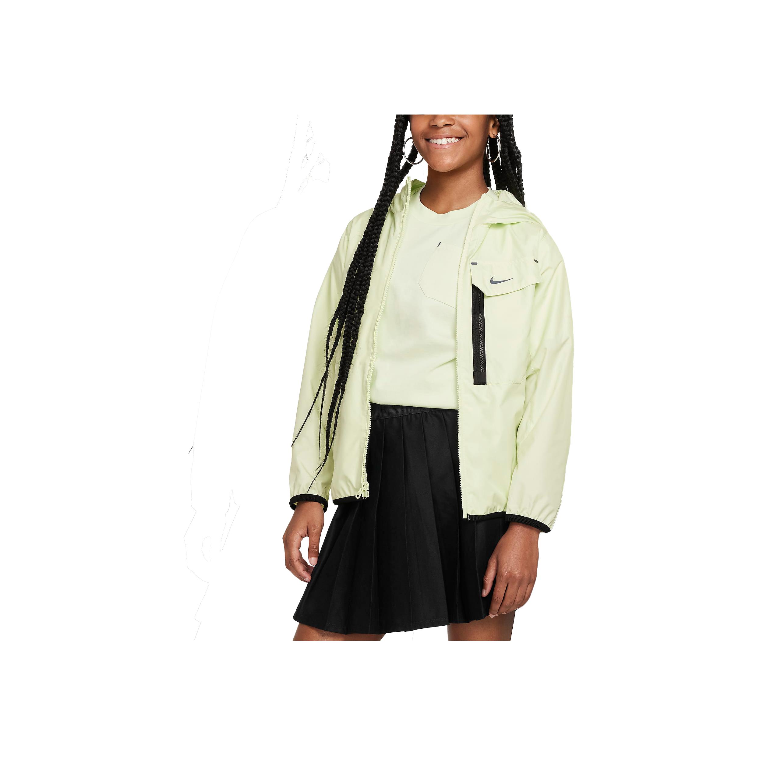 

Куртка Nike Sportswear City Lightweight Woven Waterproof Comfortable Casual Jacket Детские куртки Lime-Ice Black FZ4905-303 L