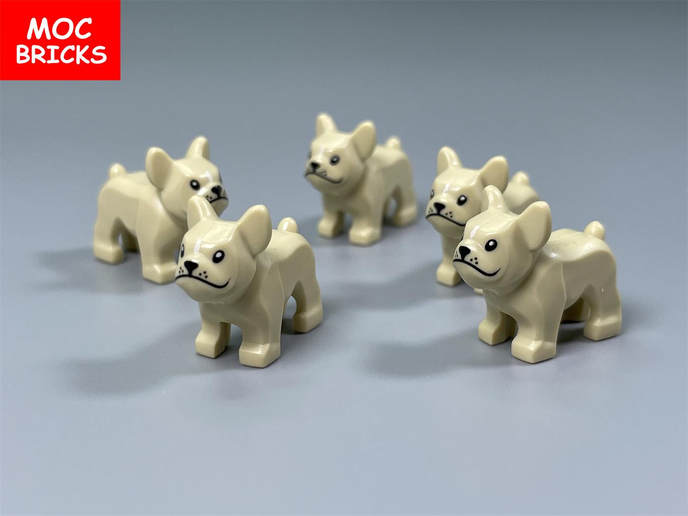 Wucifang Bags Unisex Kids Tan 5Pcs My Own Creation Blocks Animal Dog Zoo French Bulldog 29602 Farm Street View Add-Ons Learning Building Blocks Playthings Children Gifts