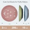 Cat BowlsCeramic Cat Food Bowl Whisker Fatigue for Indoor Cats Ceramic Shallow Cats Dishes for Food and Water with NonSlip Sili