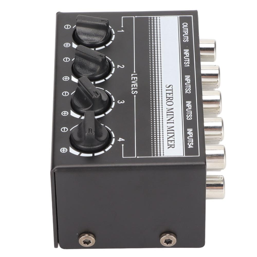 Support 4 in 1 Out Stereo Mini Mixer Separate Volume Knobs Stereo Splitte  Recording Studio