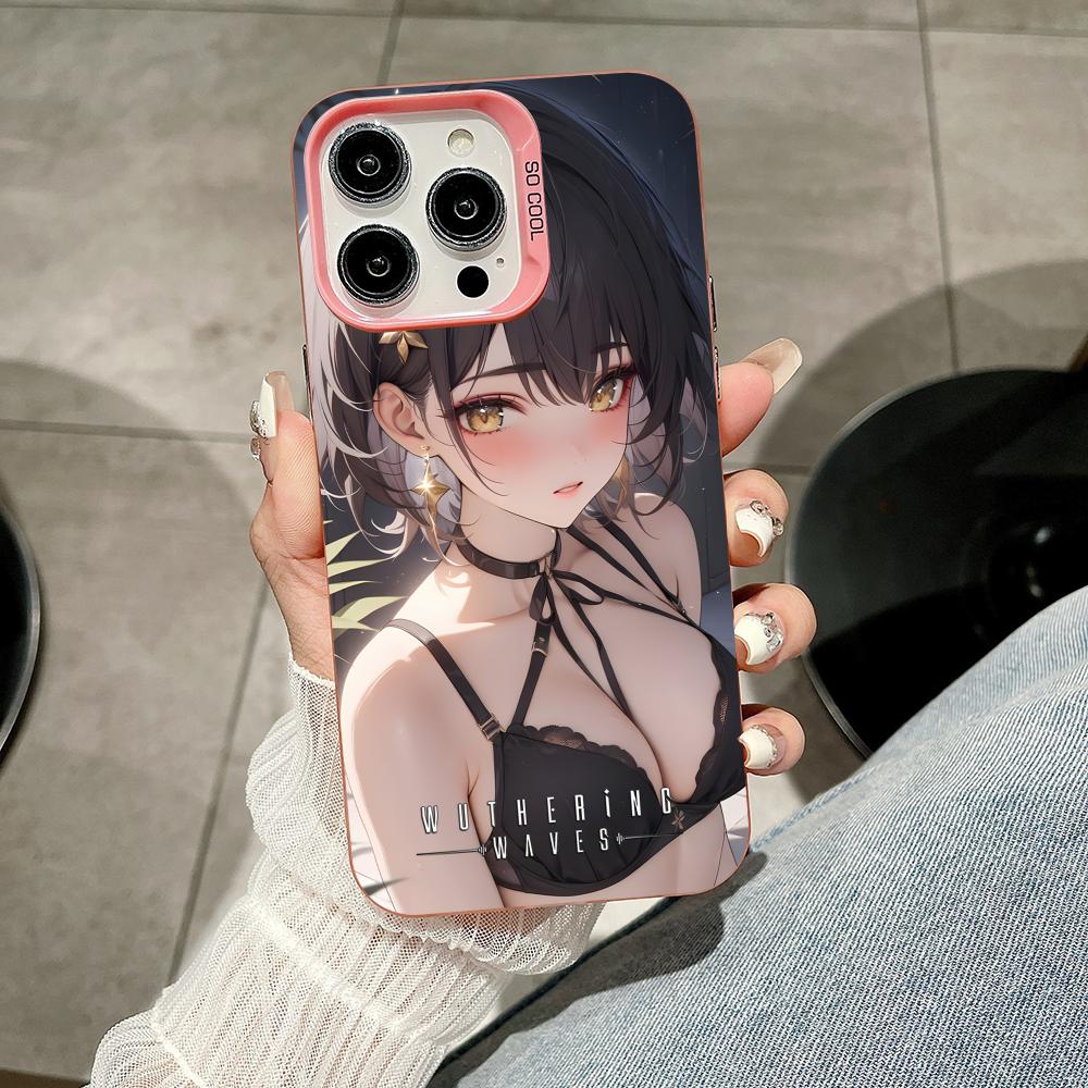 

Wuthering Waves Rover Pink Translucent Mobile Phone Case for iPhone 17 16 15 14 13 12 11 X XR XS Air Pro Max Plus Colorful Cover iPhone 15 Pro