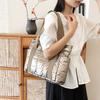 Large Capacity Cotton-padded Tote Bag Korean Style Puffy Bag Simple Nylon Handbag  Autumn Winter