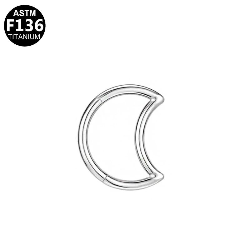 G23 Titanium Alloy Moon Nose Ring - European American Style Piercing Jewelry