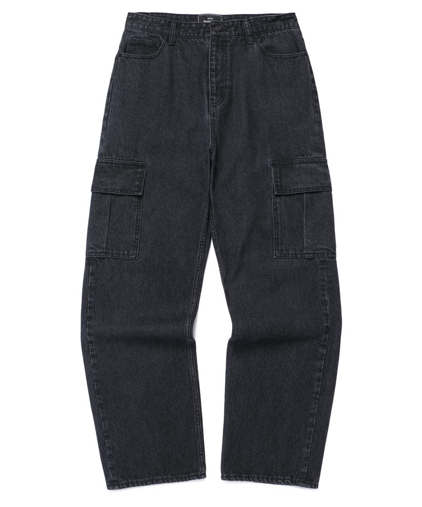 Iseuteuseobiseusyab Cargo Semi Denim Pants - Black