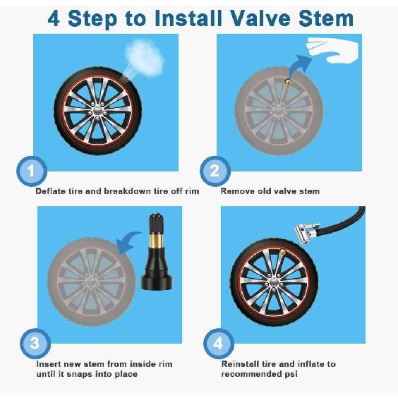 Riseuvo 5pcs TR600 High Pressure Tire Valve Stem - High-Pressure Tubeless Snap-in Valves Good for Larger or Heavy-Duty Vehicle