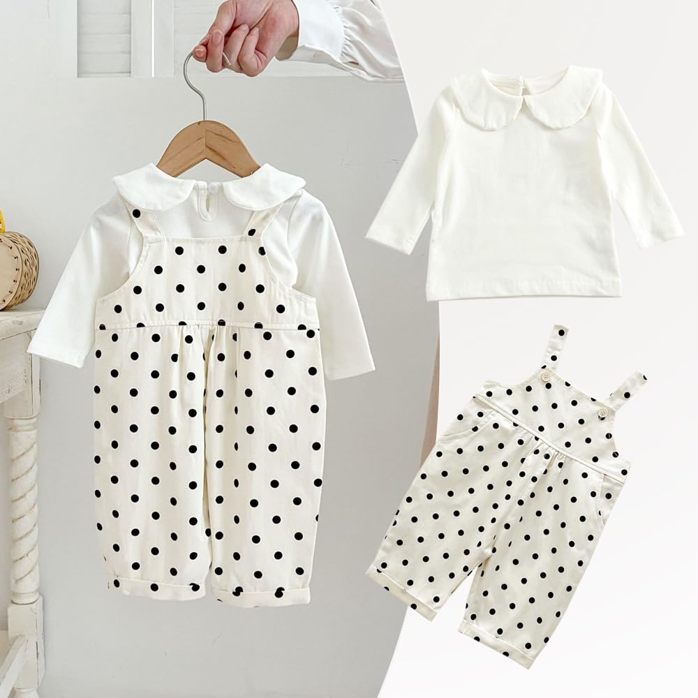 Reegoo Peter Baby Romper Coveralls for Long Polka Size Ages Months Girls, Overalls, Cotton, Fall/Winter, Sleeve, Dot, 73, 6-9