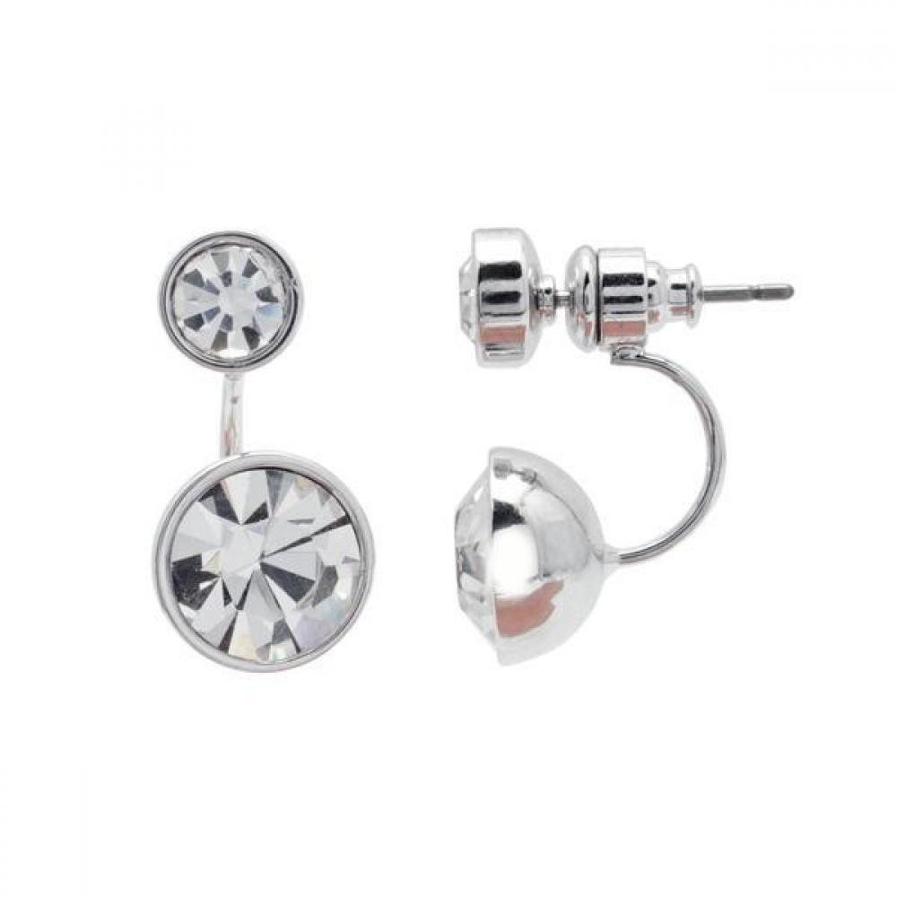 Earrings Fashion Earrings Two-Circle Genuine Stone Two-Way White