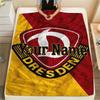 1 Stück Dynamo Dresden Benutzerdefinierter Name Gemustert Flanell Decke Geeignet Für Alle Jahreszeiten Für Heimdekoration Wärme Und Komfort Geschenke Feiertagsgeschenk