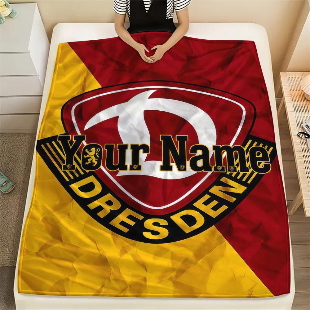 1 Stück Dynamo Dresden Benutzerdefinierter Name Gemustert Flanell Decke Geeignet Für Alle Jahreszeiten Für Heimdekoration Wärme Und Komfort Geschenke Feiertagsgeschenk