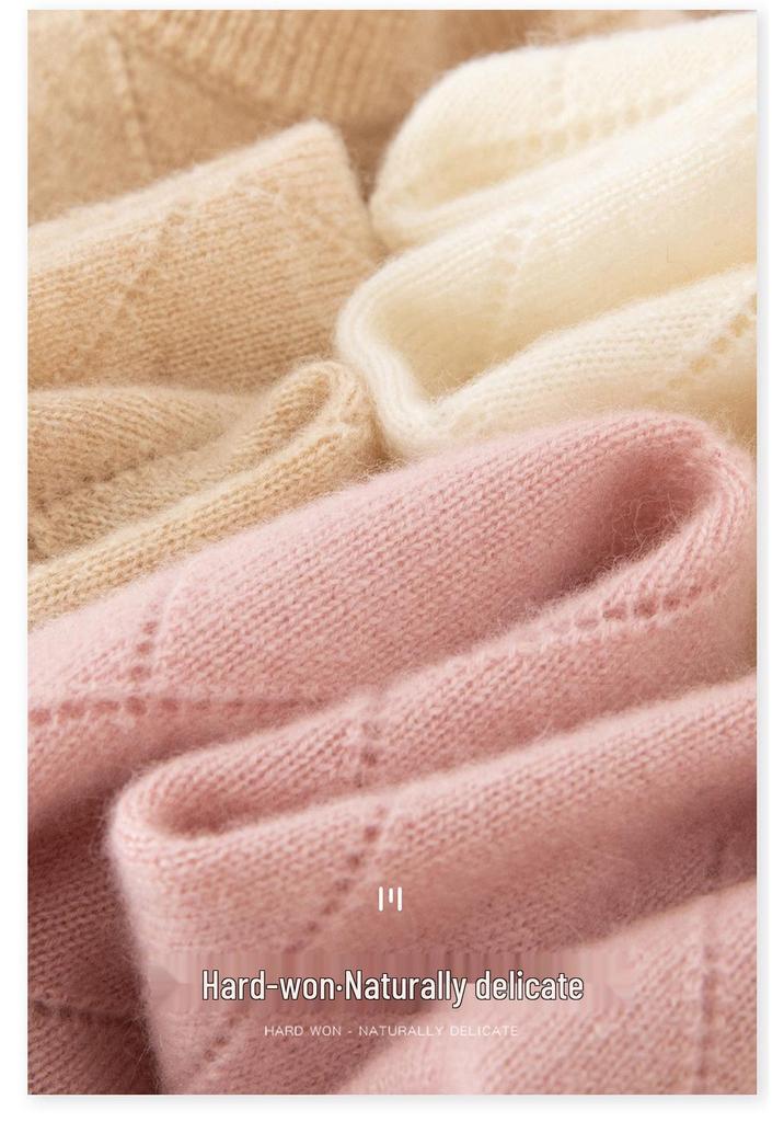 Women's 100% Wool Round Neck Cardigan - Autumn/Winter Versatile Short Sweater Coat