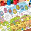 Easter DIY Coloring Roll, Bunny Carnival Themed Graffiti Poster Premium Paper Coloring Banner For Kids Creativity Development