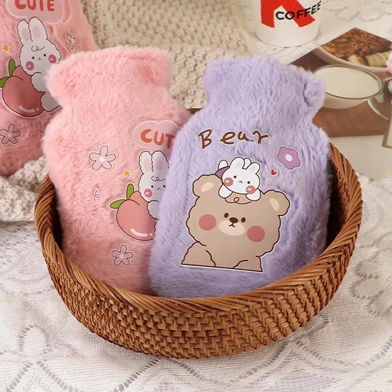500ml Soft Hot Water Bottle, Winter Hand Warmer, Cute Cartoon Design Hot Water Bag, Girls Only, Portable Waist, Hand &Bed Warmer