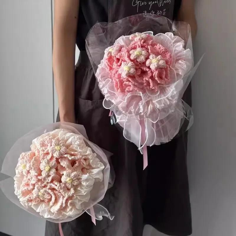 Crochet Flower Bouquet Mother's Day Gift Flowers Handmade Bouquet Wedding Party Decor Guests Gifts Graduation Gifts