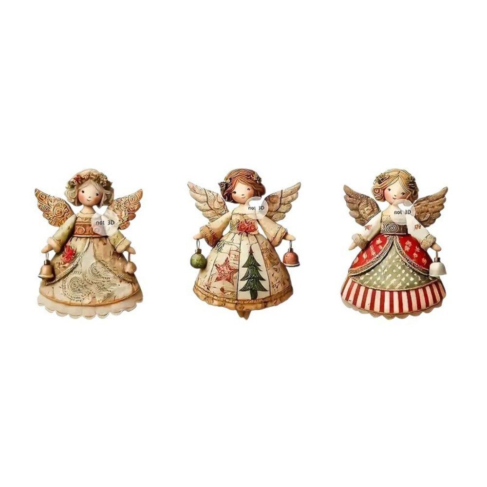 DIY Crafts Christmas Angel Pendant Fantasy Wooden Angel Pendant  Christmas Party