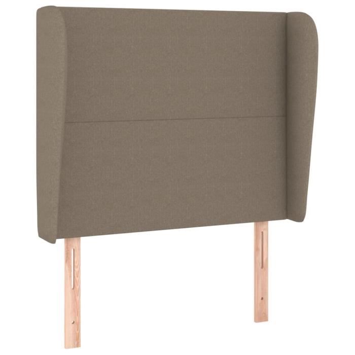 VidaXL Tête de lit avec oreilles Taupe 93x23x118-128 cm Tissu3117662