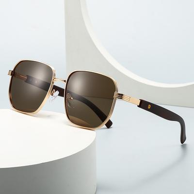 New Fashion Men Driving Sunglasses Retro Spring Leg UV400 Metal Rectangular Outdoor Sports Glasses Women