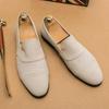Men's Formal Leather Slip-On Loafers for Business, Mesh Nightclub, Hairstylists, and Driving.