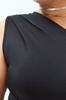 Women's Style Plus Size Cinnamon Asymmetric Collar Knitted Body with Snaps at the Bottom