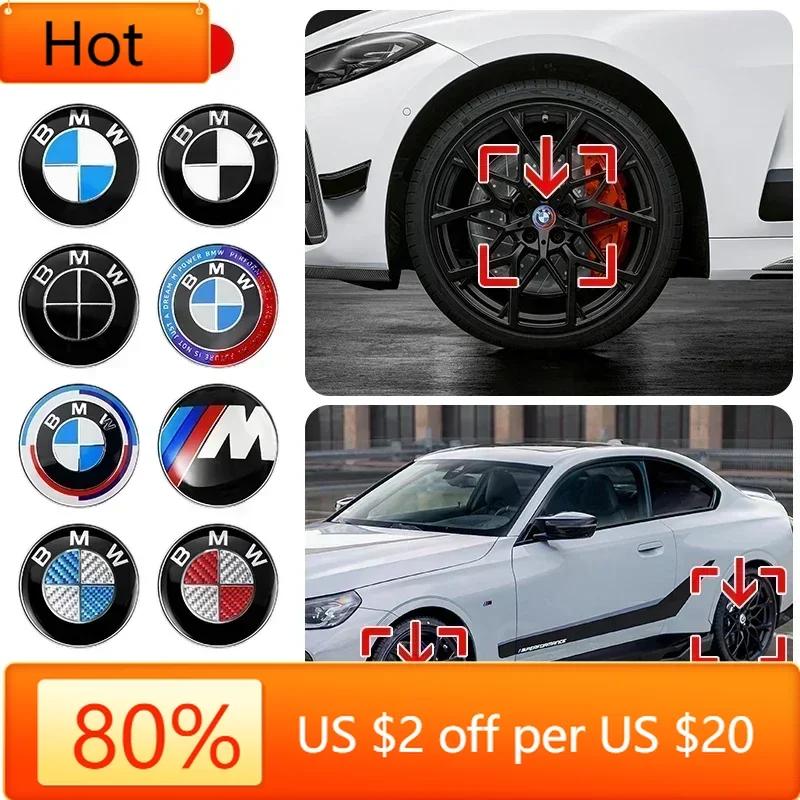 New 2025 4pcs 68mm Car Wheel Center Cap Logo Hub Badge Rims Cover For BMW E46 E38 E60 E90 E93 F20 F30 X3 X5 Blue White Blac
